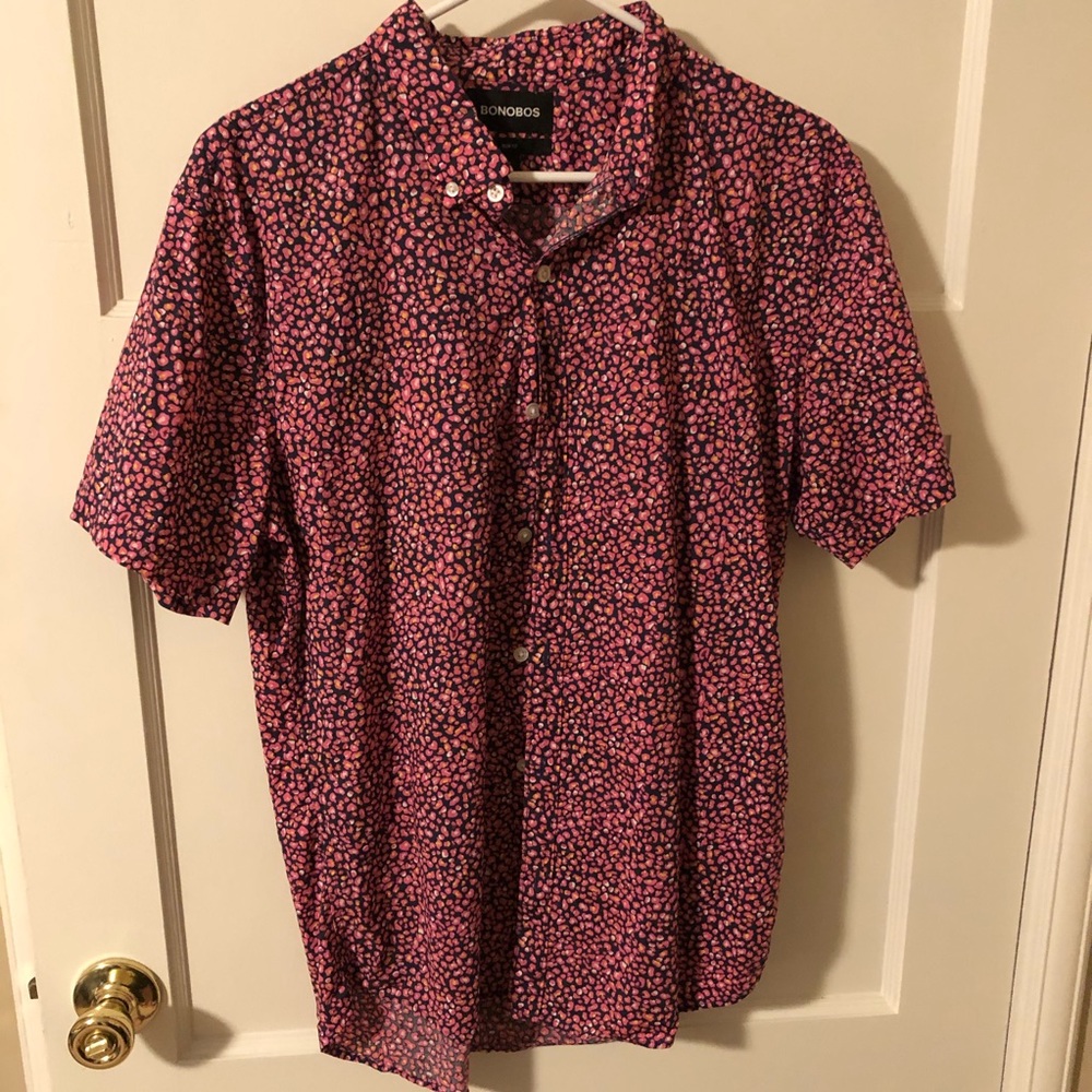 Pink Bonobos Short Sleeve Riviera Shirt